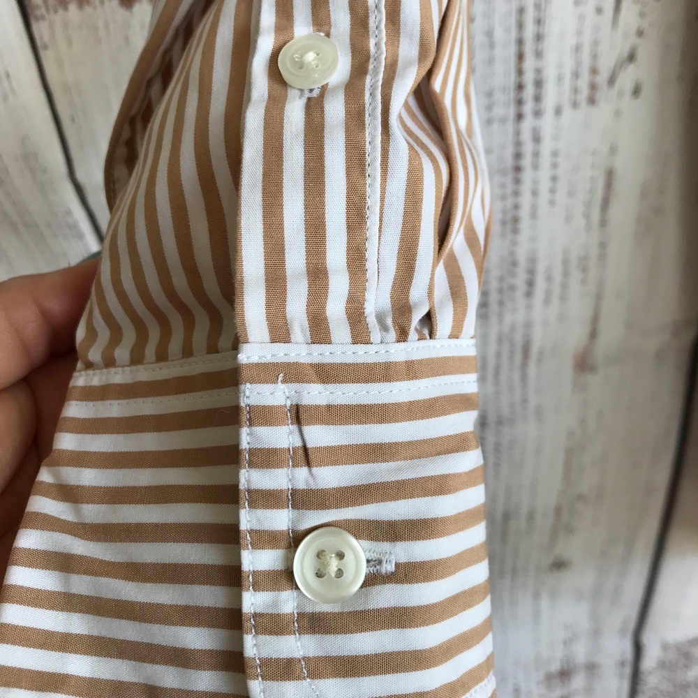 Gap Women's Weekend Tunic Button Down Camel Strip… - image 7